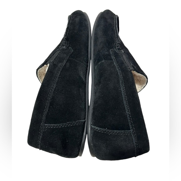 VINCE mens Gomez black suede faux fur lined slip on loafers | SZ 10 - Picture 9 of 10
